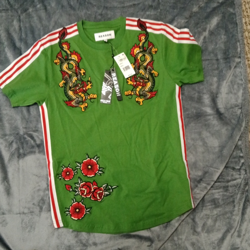 Boys Shirt, Green with Dragons
